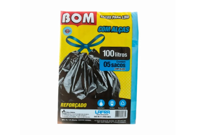 BOM SACO PARA LIXO COM ALÇAS