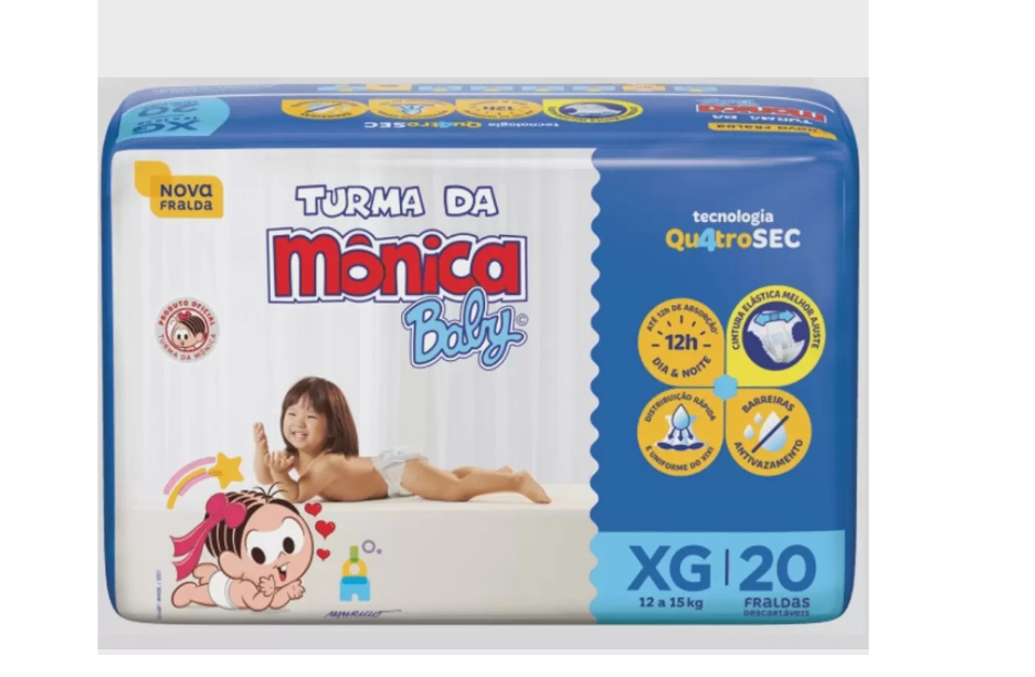 FRALDA TURMA DA MONICA BABY XG 20UND