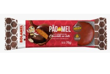 PAO DE MEL BOLAMEL COBERTURA CHOCOLATE MEIO AMARGO 75G