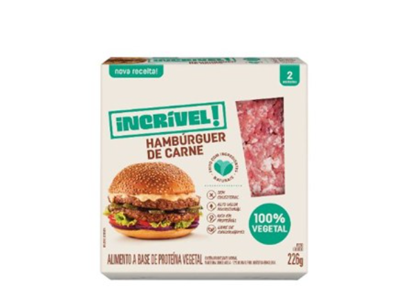 HAMBÚRGUER DE CARNE INCRÍVEL! 100% VEGETAL 226G