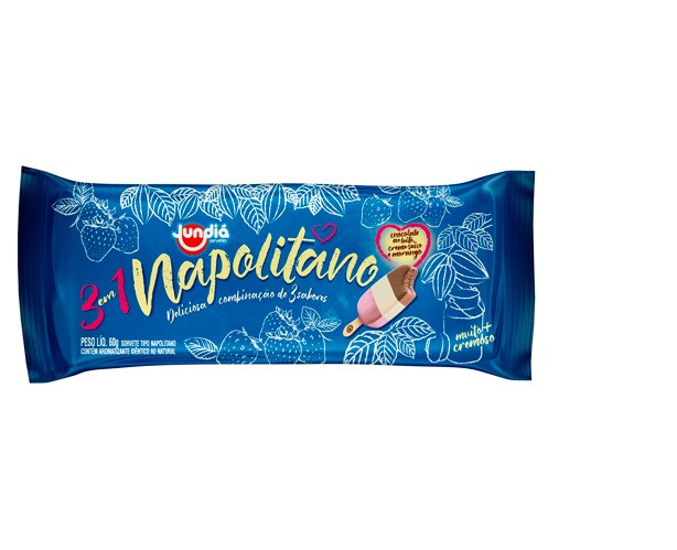 SORVETE JUNDIÁ NAPOLITANO 3EM1 PICOLE 60 G