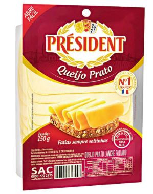 QUEIJO PRATO PRESIDENT FATIADO 150G