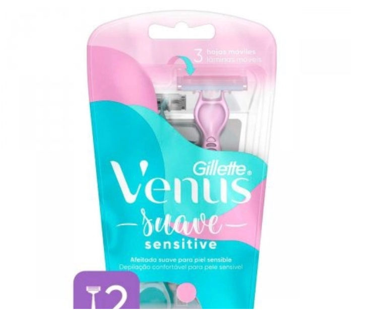 GILLETE VENUS 3 APARELHO DEPILATÓRIO SENSITIVE C/2UN