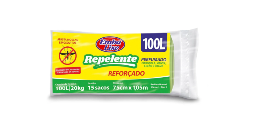 SACO LIXO EMBALIXO REPELENTE 100L C/15