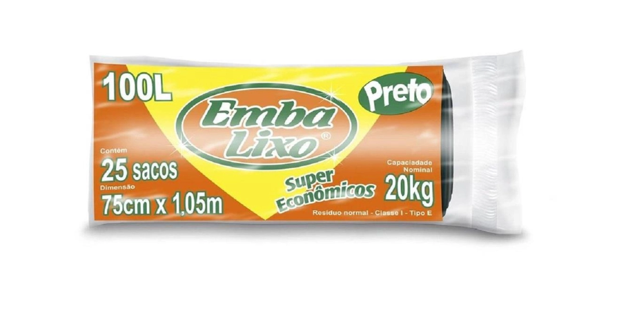 SACOS DE LIXO 100L SUPER ECONOMICO 25UN