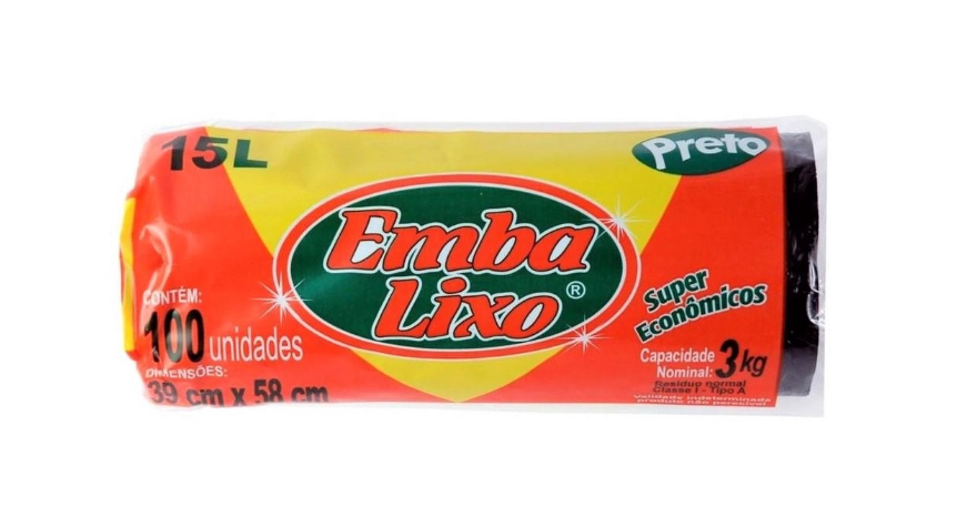 SACO LIXO EMBALIXO S.ECON.PTO.15L C/100