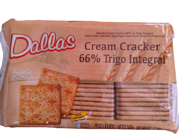 BISCOITO DALLAS CREAM CRACKER INTEGRAL 345 G