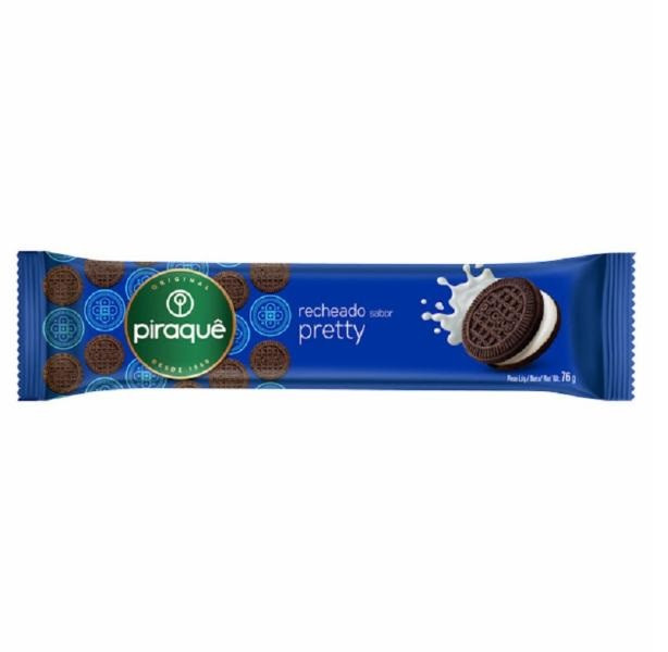 BISCOITO PIRAQUE RECHEADO PRETTY 76 G