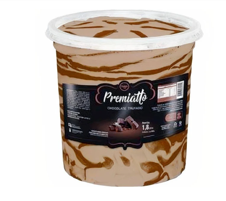 PREMIATO SORVETE DE CHOCOLATE TRUFADO - 1,8L