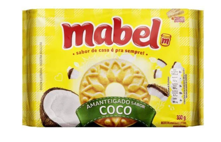 BISCOITO AMANTEIGADO COCO MABEL PACOTE 330G