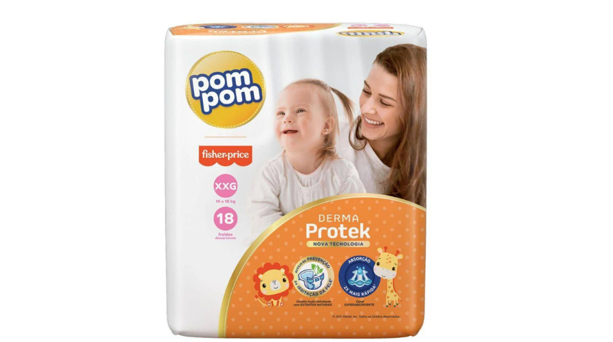 FRALDA POMPOM DERMA PROTEK XXG C/18