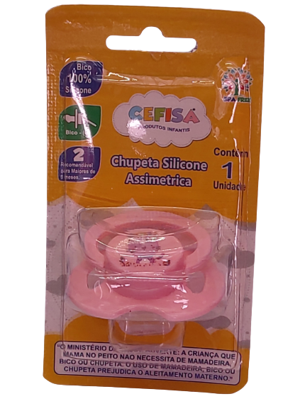 CHUPETA CEFISA SILICONE ASSIMÉTRICA ROSA N.2