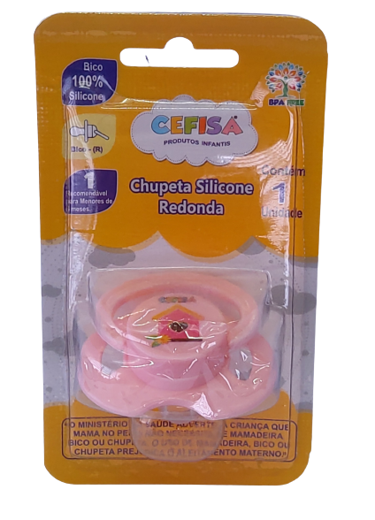 CHUPETA CEFISA SILICONE REDONDA ROSA N.1