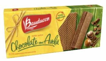 BISCOITO BAUDUCCO WAFER CHOCOLATE COM AVELA 165G