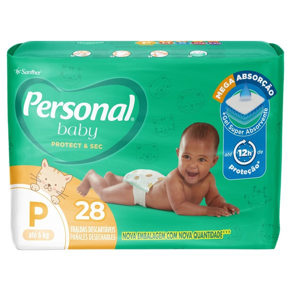 FRALDA PERSONAL BABY PROTECT P COM 28 UN