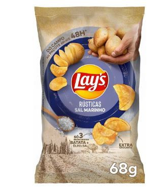 BATATA LAYS RUSTICA SAL MARINHO 68G