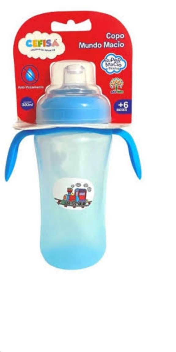 COPO CEFISA MUNDO MACIO COM ALÇA AZUL 330 ML