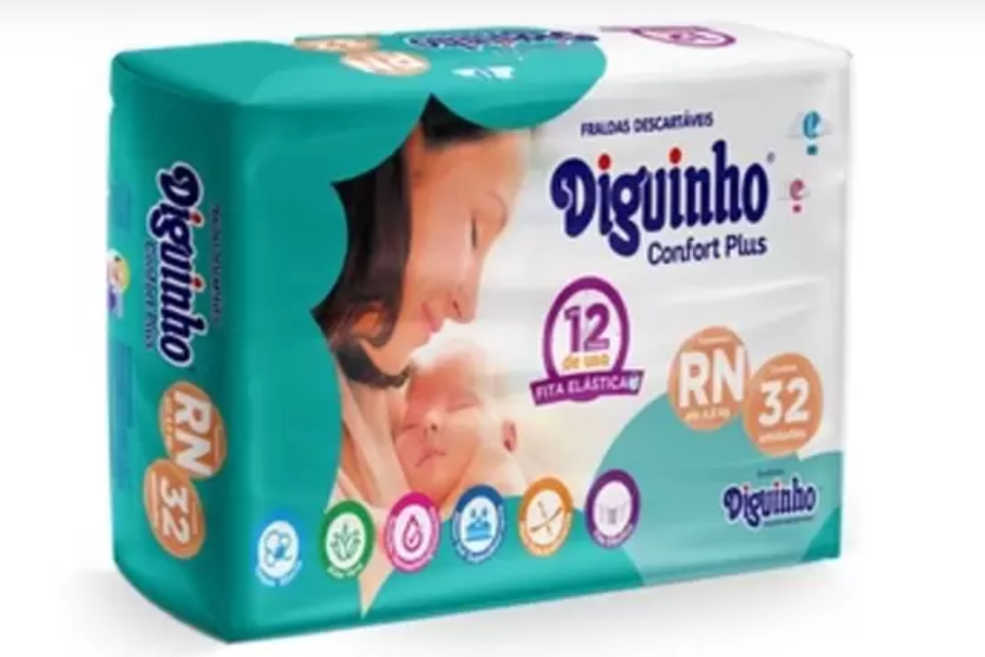 FRALDAS DIGUINHO PLUS RN/32 UND