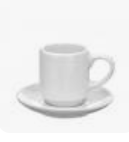 XICARA+PIRES CAFÉ 75 ML BRANCA PORCELA SF