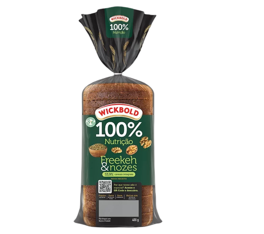 PÃO DE FORMA WICKBOLD 100% NUTRIÇÃO FREEKEH E NOZES 400 G