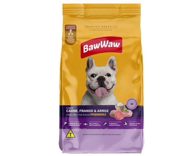 RAÇÃO PARA CÃES DE PEQUENO PORTE  BAW WAW 900G