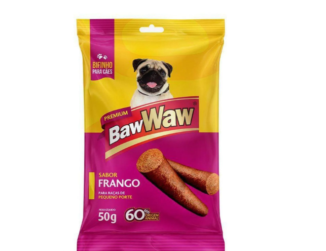 BIFINHO PARA CÃES BAW WAW PEQUENO PORTE FRANGO 50G