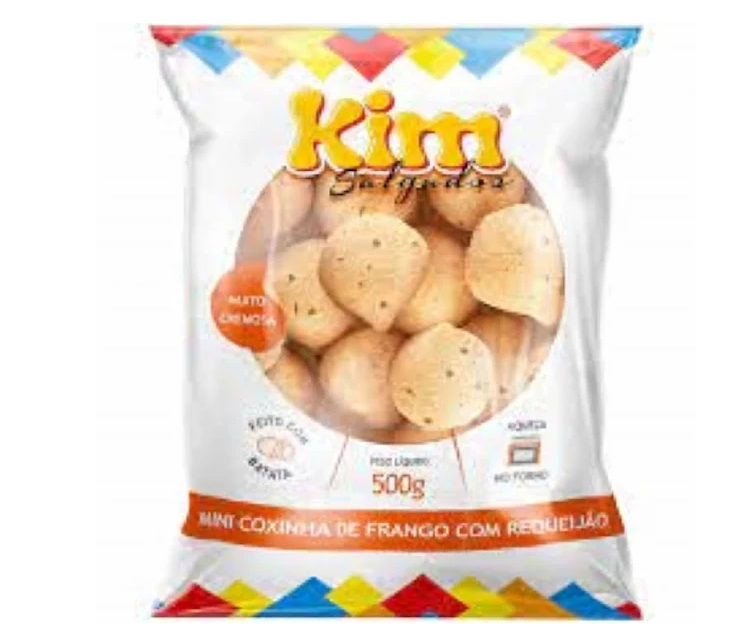 MINI COXINHA DE FRANGO COM REQUEIJÃO KIM 500G