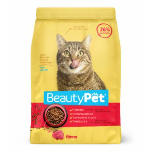 RACAO BEAUTY GATO CARNE 900G