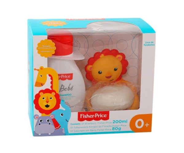 SHAMPOO FISHER PRICE 200ML + SABONETE 80G + SABONETEIRA