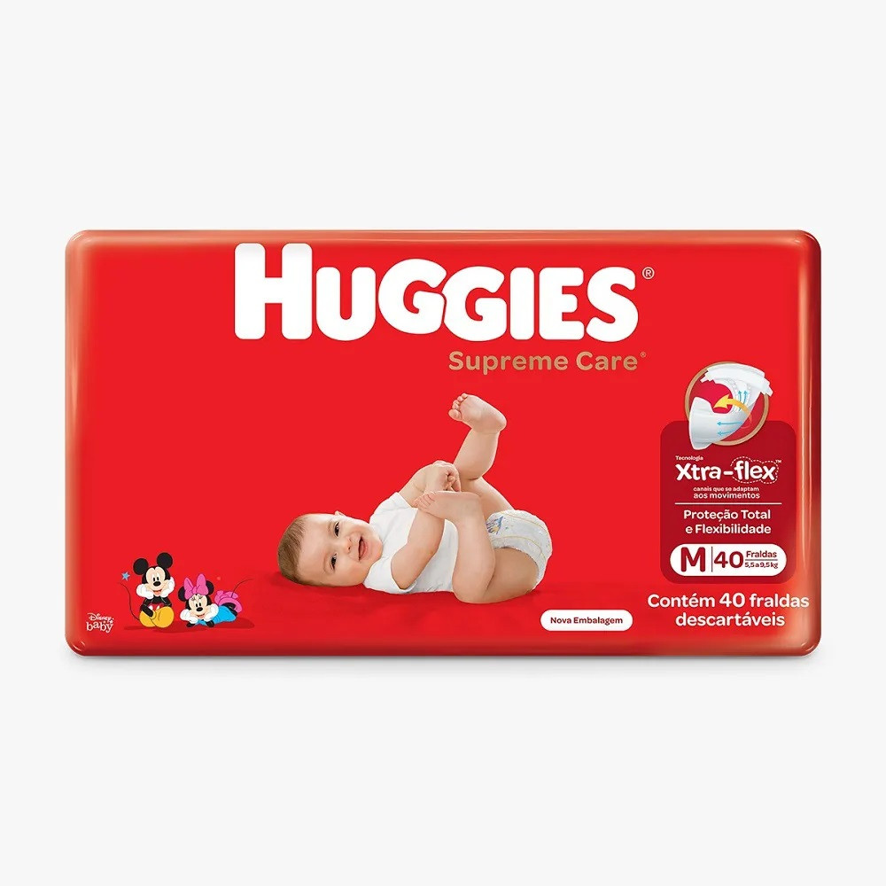 FRALDA DESCARTÁVEL HUGGIES SUPREME CARE M COM 40