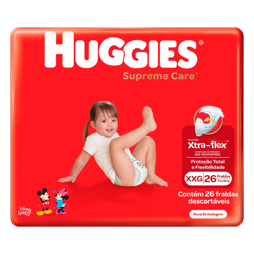 FRALDA DESCARTÁVEL HUGGIES SUPREME CARE XXG COM 26