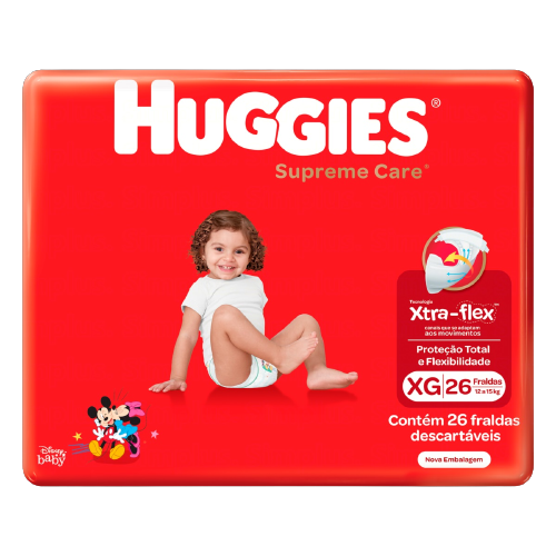 FRALDA DESCARTÁVEL HUGGIES SUPREME CARE XG COM 26