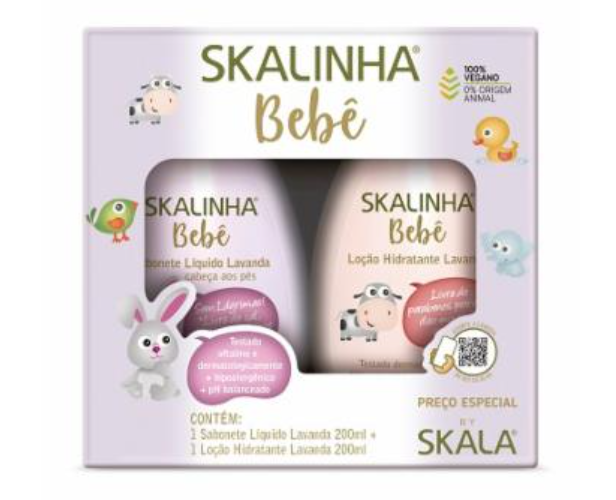 KIT SABONETE LIQUIDO + HIDRATANTE SKALA BABY 200ML LAVANDA