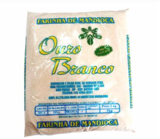 FARINHA MANDIOCA OURO BRANCO 1KG FINA