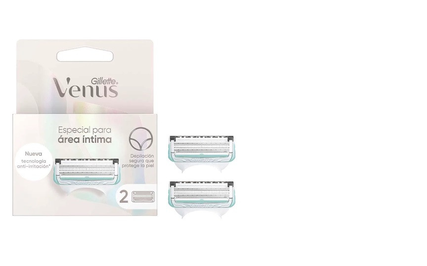 CARGA GILLETTE VENUS ESPECIAL PARA AREA INTIMA 2 LAMINAS