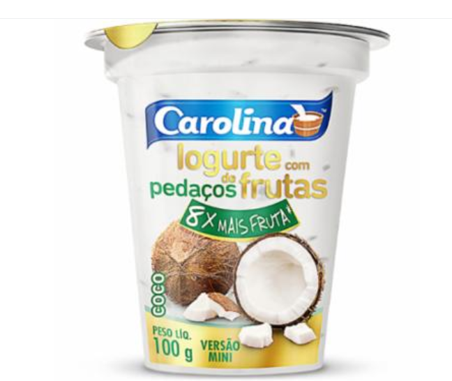 IOGURTE CAROLINA PEDACOS COCO 100G