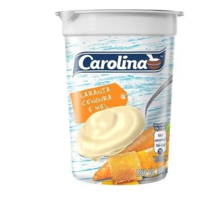 IOGURTE CAROLINA LARANJA CENOURA E MEL - 160G