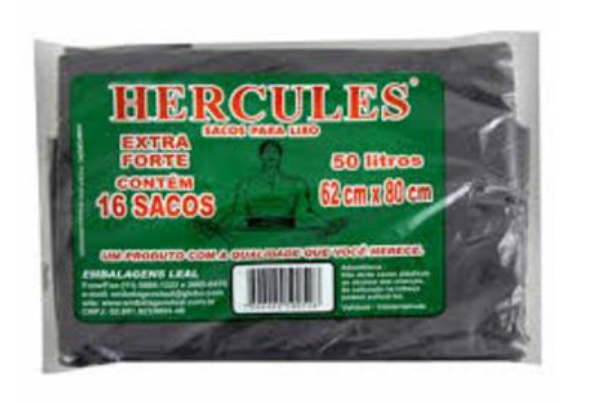 SACO PARA LIXO EXTRA FORTE HERCULES 50L