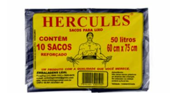 SACO PARA LIXO HERCULES 50L PRETO