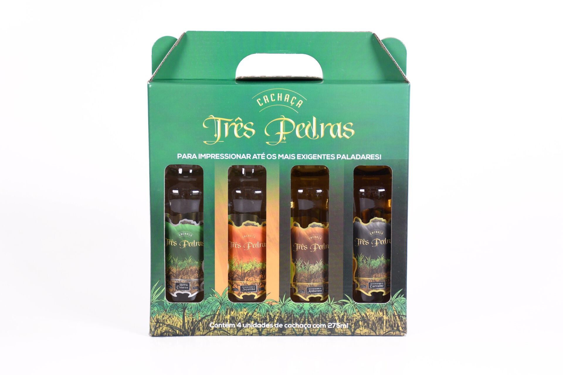 KIT CACHAÇA TRES PEDRAS COM 275 ML CADA