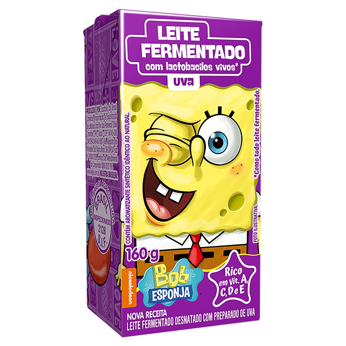 LEITE FERMENTADO BOB ESPONJA BATAVO UVA 160 G