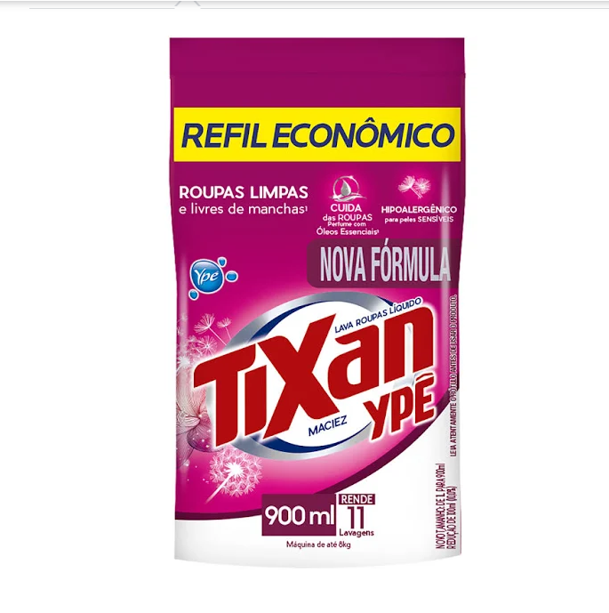 LAVA ROUPAS LIQUIDO TIXAN YPE MACIEZ SACHE 900 ML