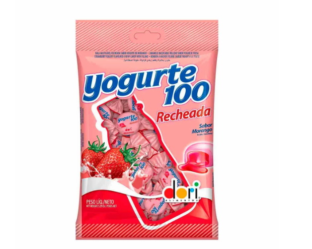 BALA RECHEADA DORI YOGURTE 100 MORANGO 100G