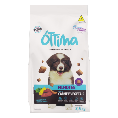 RAÇÃO OTTIMA CÃES FILHOTES CARNE VEGETAL 2,5 KG