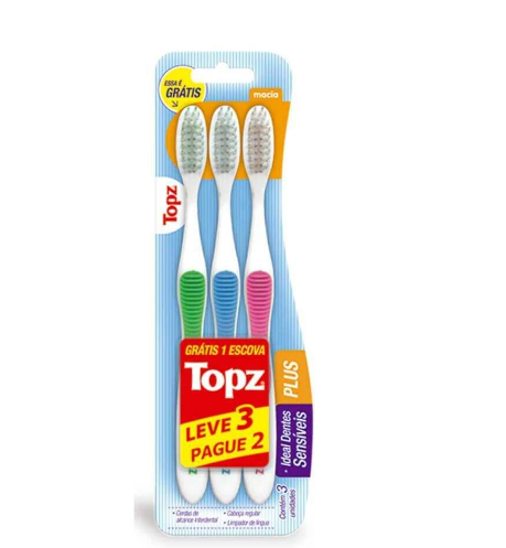 TOPZ PLUS ESCOVA DENTAL C/3