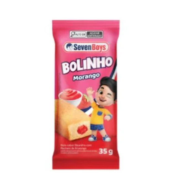 BOLINHO BAUNILHA RECHEIO MORANGO SEVEN BOYS 35G