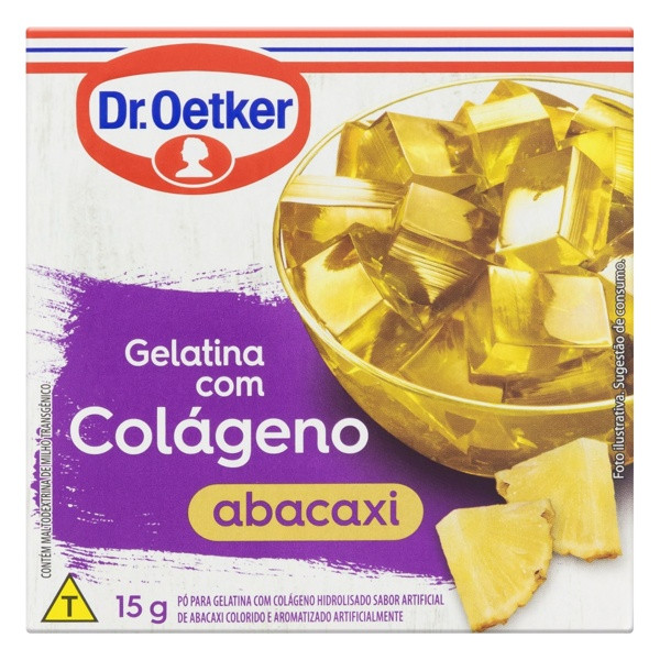 GELATINA COM COLÁGENO DR. OETKER ABACAXI 15 G