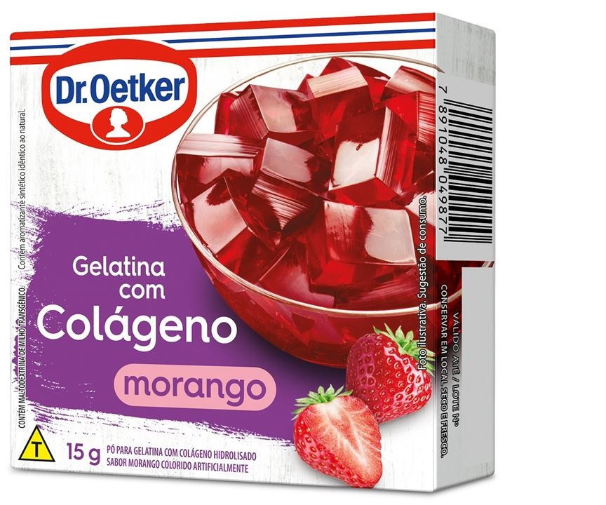 GELATINA COM COLÁGENO DR. OETKER MORANGO 15 G