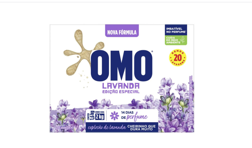 LAVA ROUPA OMO PO 1,6KG LAVANDA