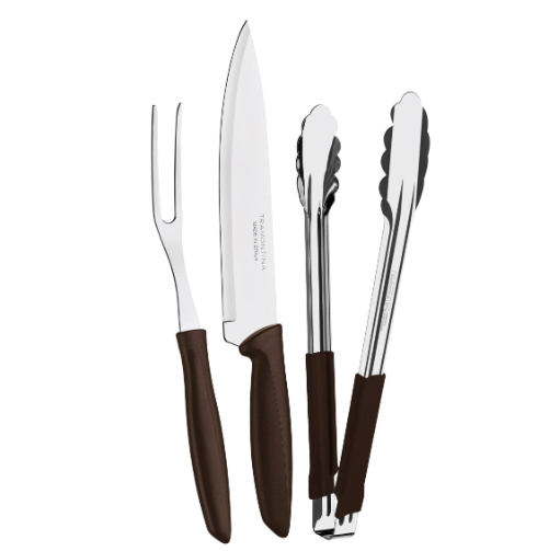 KIT PARA CHURRASCO INOX TRAMONTINA PLENUS 3 PEÇAS